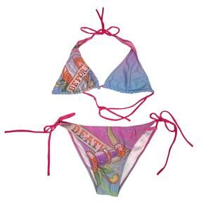 Vintage Ed Hardy y2K bikini 2 piece "Death Before Dishonor" tattoo graphic L